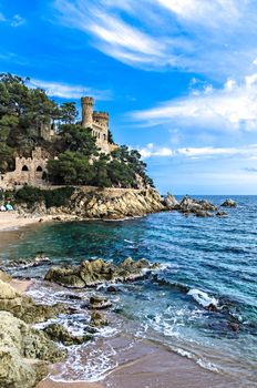 mediterranean sea at the Costa Brava - Sant Joan Castle, Lloret de Mar, Spain