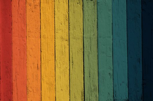 rainbow colored wooden background