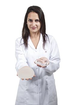 Female Doctor Offer Silicone for Breast Implant