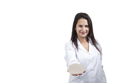 Female Doctor Offer Silicone for Breast Implant