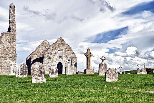 The monastery of Clonmacnoise, Ireland - Temple Dowling, sometimes referred to as MacClaffey's Church