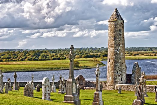 The monastery of Clonmacnoise, Ireland - McCarthy's Tower