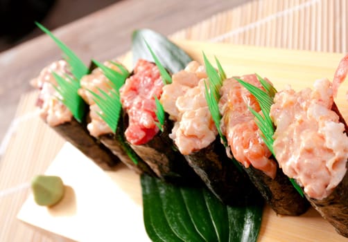 Japanese sushi  traditional japanese food.maki rolls 