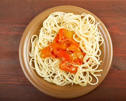  Close up spaghetti with tomato sauce