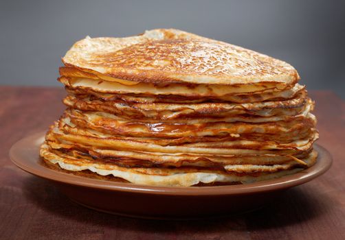 stack of pancakes on plate  - russian traditional food