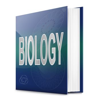 Illustration depicting a text book with a Biology title. White background.