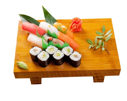 Japanese sushi  traditional japanese food.Roll made of Smoked fish