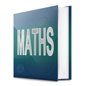 Illustration depicting a book with a maths concept title. White background.