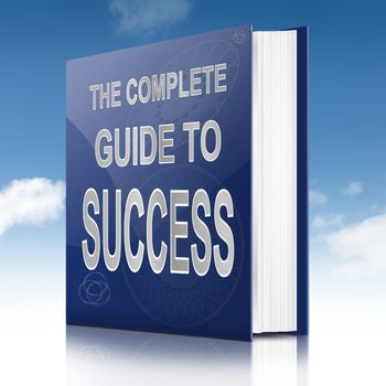 Illustration depicting a book with a success concept title. White background.