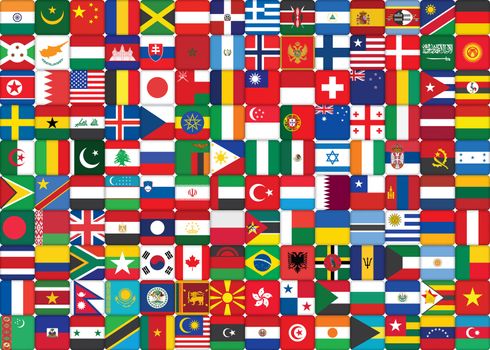 background made of world flags icons
