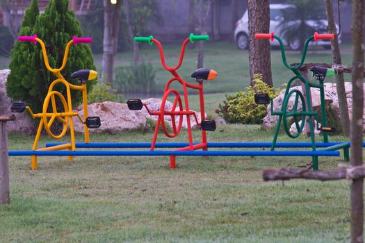 colorful bicycle in the playpark