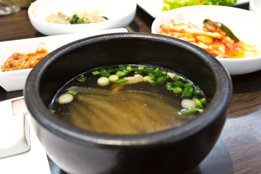 miso soup in the restaurant