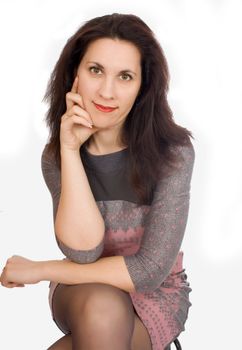 Smiling business woman. Isolated over white background