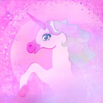 Illustration of beautiful pink Unicorn.