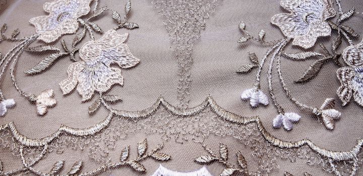 Silver textile wedding background