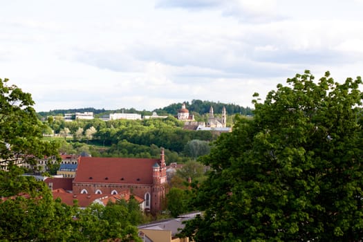 A Vilnuis view with several historical churches
