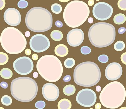 Seamless background pattern of retro circles over brown