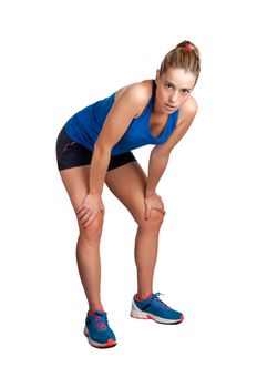 Female jogger resting after a long run