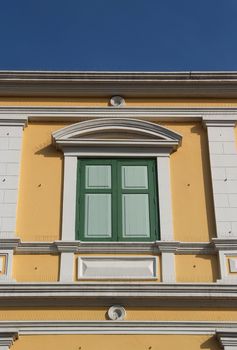 The window building of the Ministry of Defence, Bangkok, Thailand.