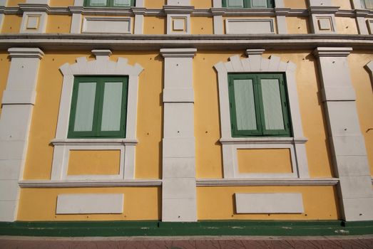 The windows building of the Ministry of Defence, Bangkok, Thailand.