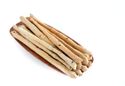 bread sticks isolated on white