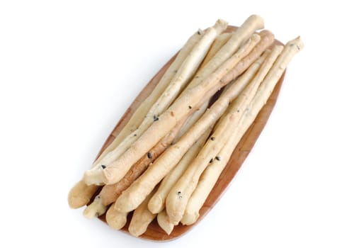 bread sticks isolated on white