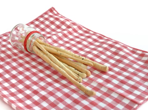 bread sticks on a cloth