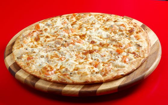 Pizza fish . italian kitchen. Studio