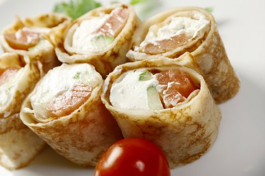 Burrito Maki Sushi - Roll made of Smoked salmon, Cream Cheese.