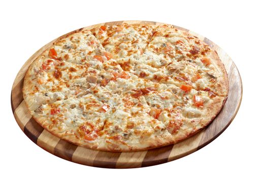 Pizza fish . italian kitchen. Studio