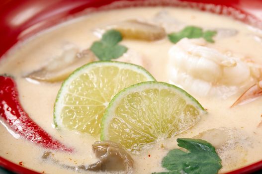  soup and shrimp in coconut water.japanese soup