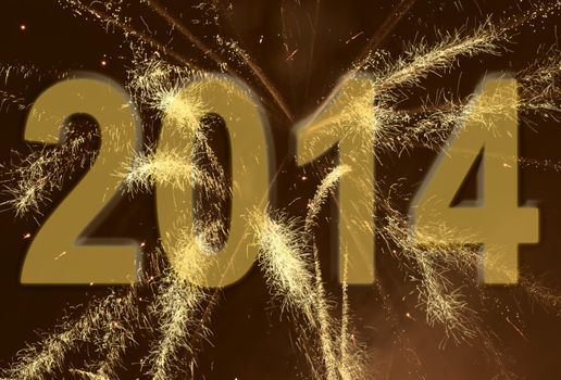 New Year 2014 fireworks background