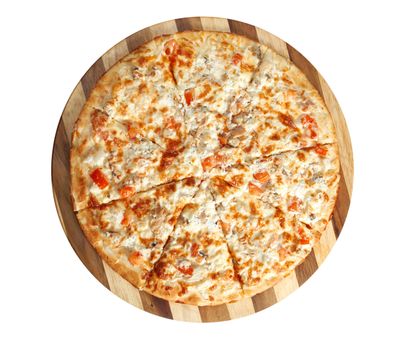 Pizza fish . italian kitchen. Studio