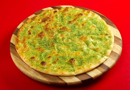 Pizza focaccia and italian kitchen. Studio