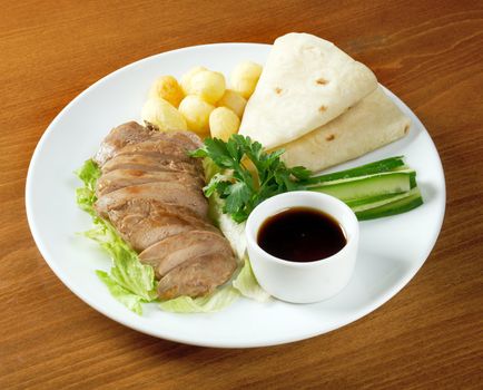 Roasted duck, Chinese style  . closeup