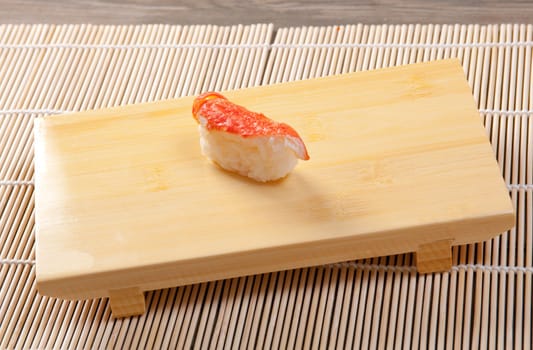Japanese sushi  traditional japanese food.Roll made of Smoked fish