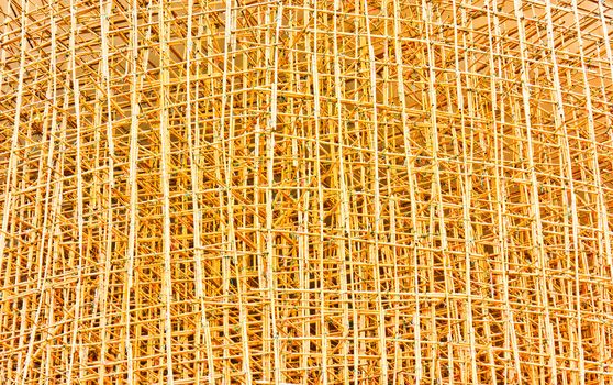 bamboo scaffolding in construction site