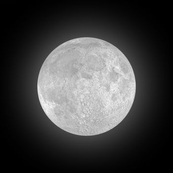 Large white full moon on black night sky
