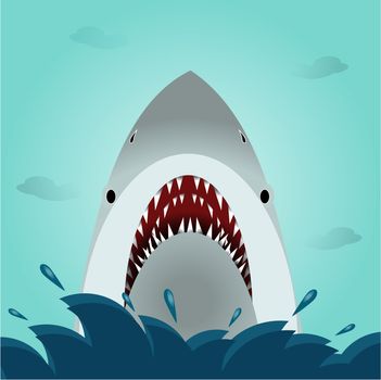 Shark open mouth illustration