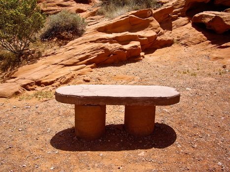 Hot bench in Valley of Fire State Park, Nevada, USA