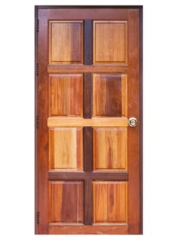 Wood door isolated on white