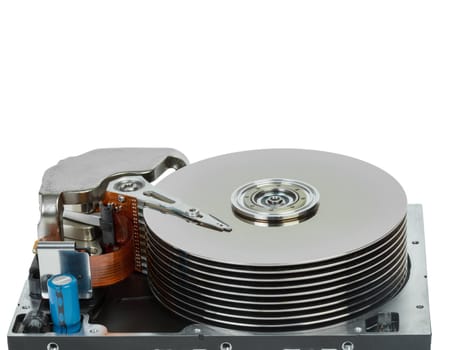 close up of hard disk