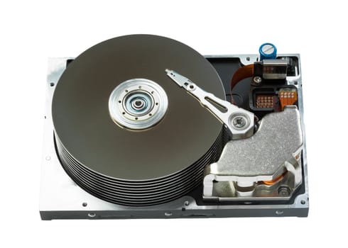 close up of hard disk