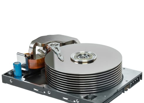 close up of hard disk