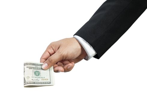 business man giving money
