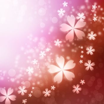 Red Gradient Cherry blossoms background