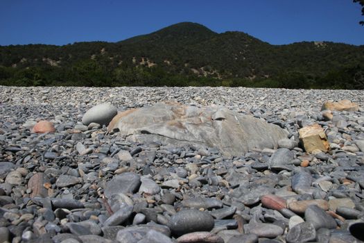 landscape pebble beach and mountains. excellent background