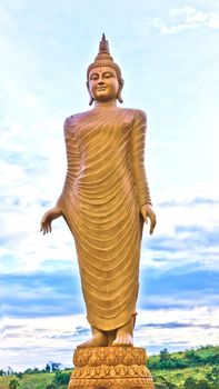 Buddha in a temple on high