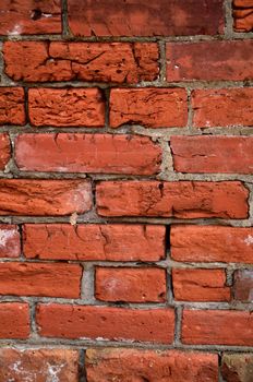 Close up of brick wall of over 100 years old