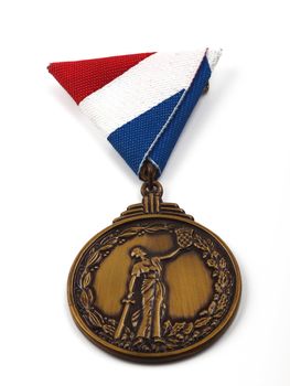 bronze medal for war heroes; isolated on white background           